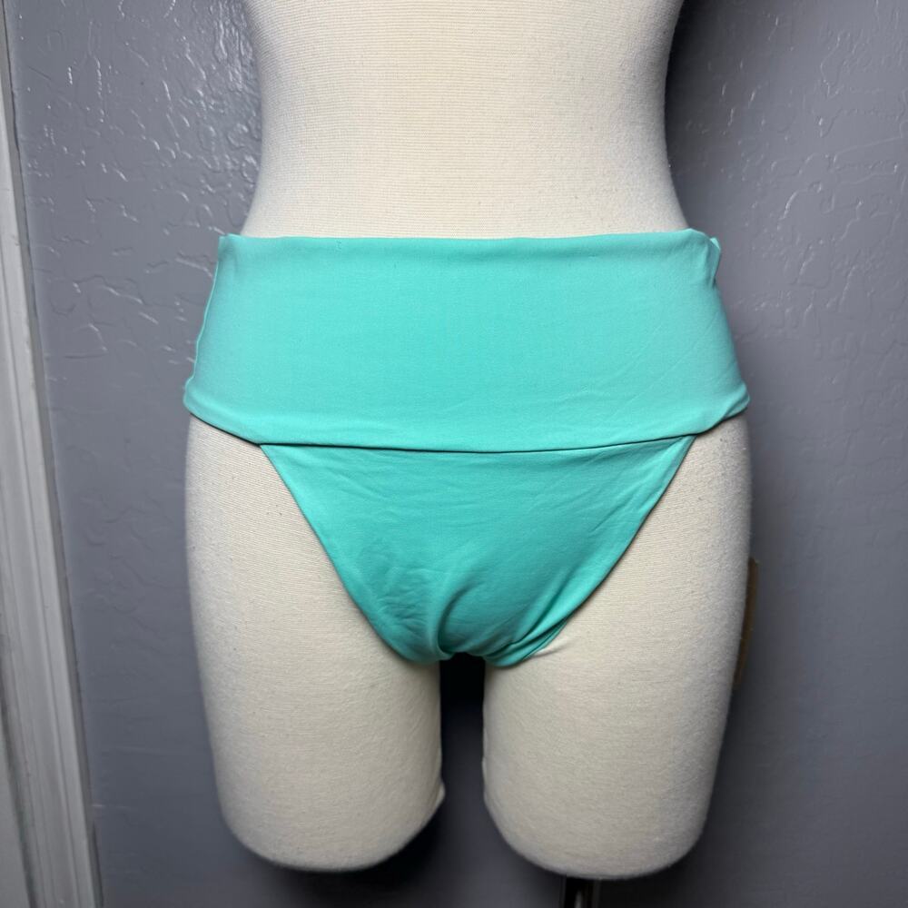 NWT Free People Toast Swim High Waist Hipster Bikini Bottom, Mint Leaf, L